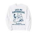 Antisocial Cat Club Dont Actually Sweatshirt - Minimalist Print for Adults - T-Shirt, Sweatshirt, Hoodie
