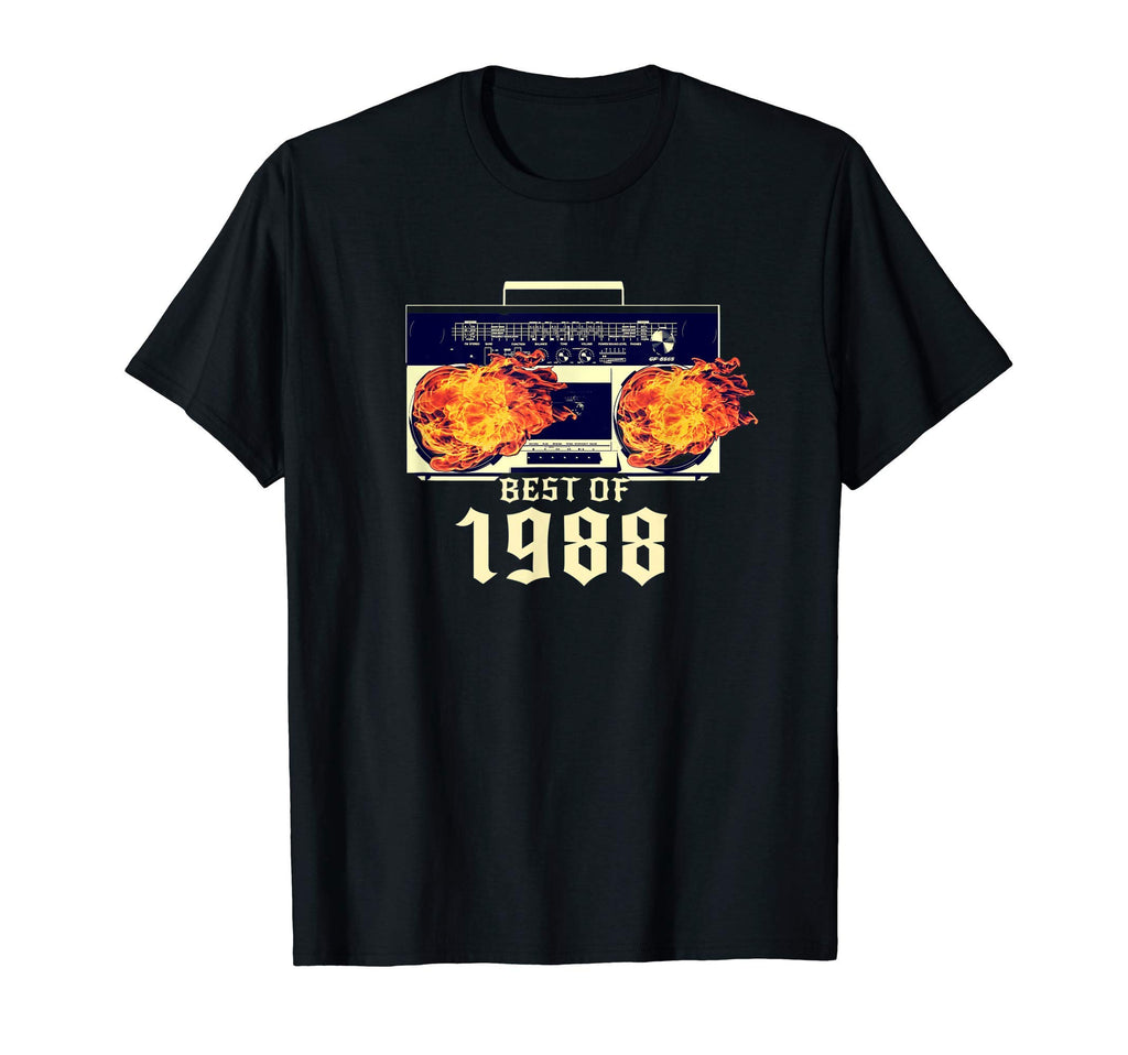 Best 1988 Audio Cassette Player Burning T-Shirt - Graphic Print Unisex - T-Shirt, Sweatshirt, Hoodie