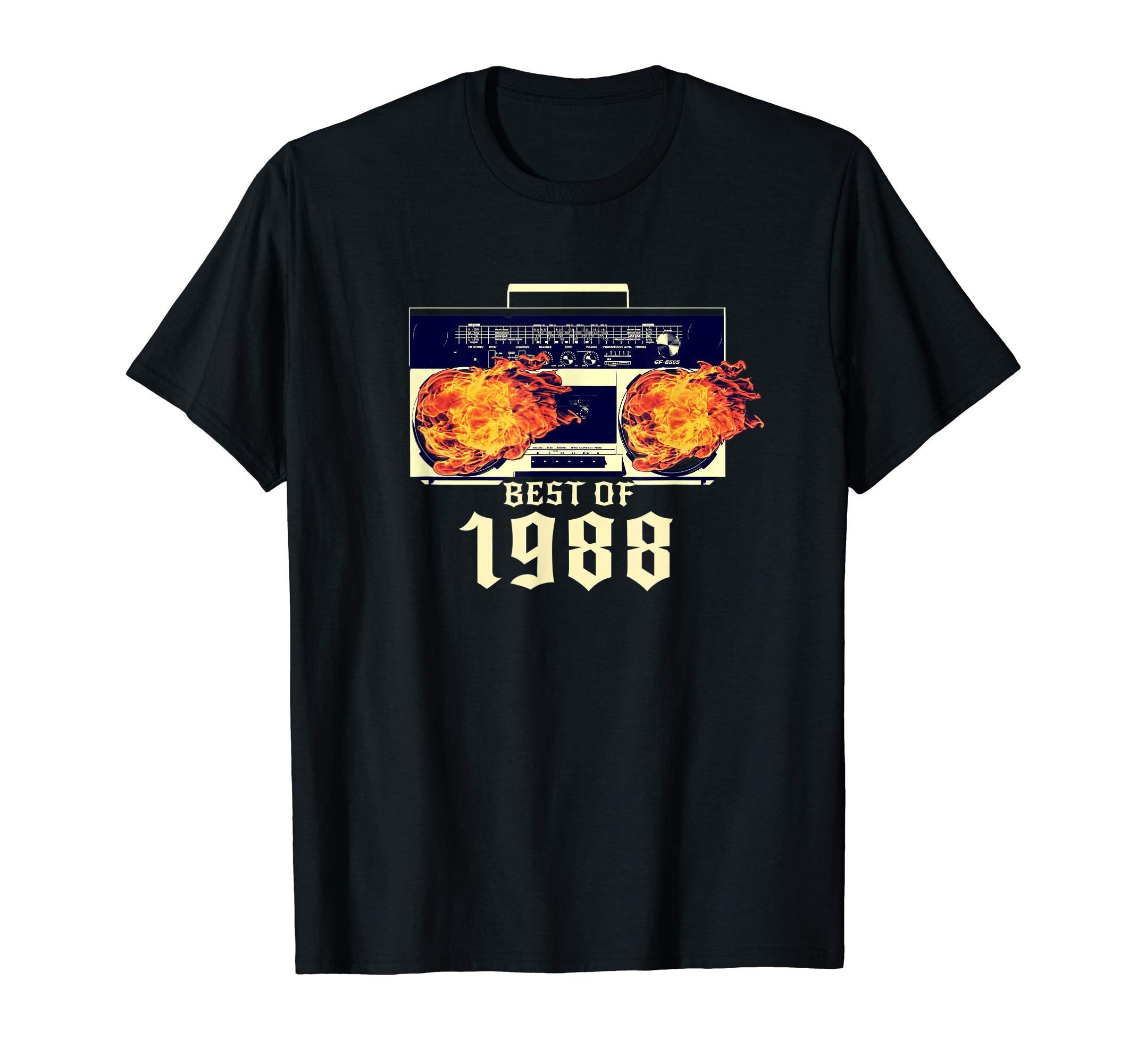 Best 1988 Audio Cassette Player Burning T-Shirt - Graphic Print Unisex - T-Shirt, Sweatshirt, Hoodie