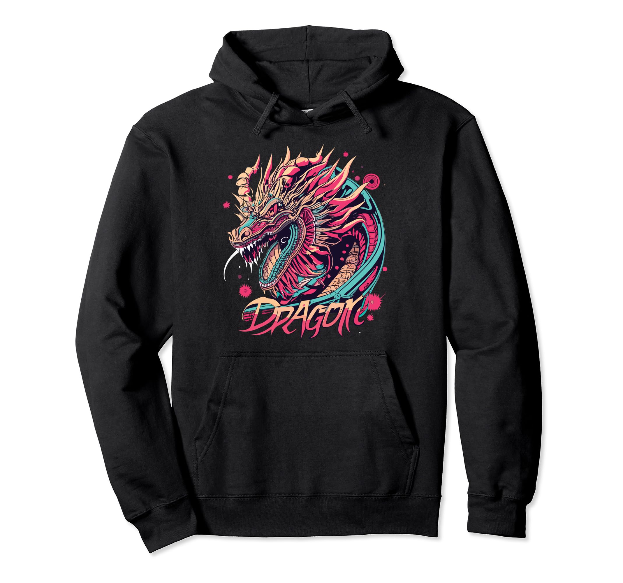 Dragon Techno Vaporwave Anime Futuristic Hoodie - Graphic Print Men Women - T-Shirt, Sweatshirt, Hoodie