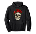 Flowers Skull Musician Skeleton Party Hoodie - Minimalist Print Men Women - T-Shirt, Sweatshirt, Hoodie