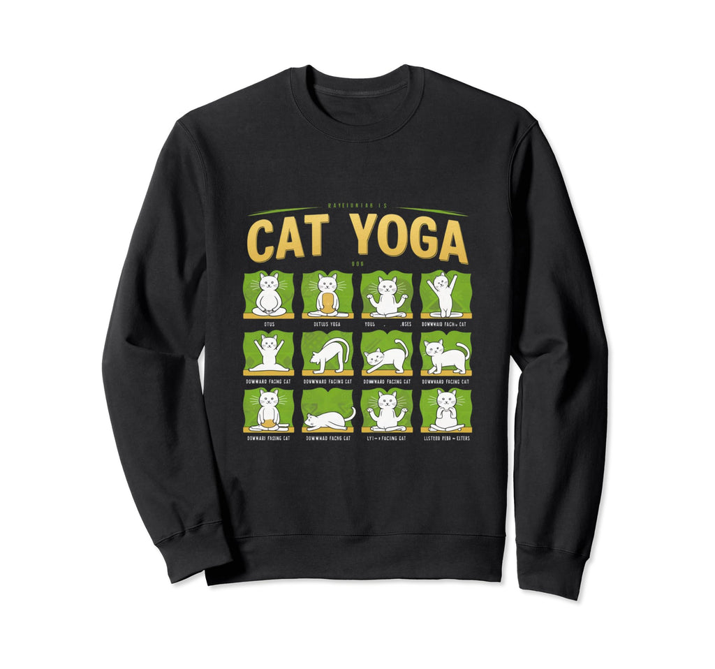 Cat Yoga Poses Cats Practicing Sweatshirt - Graphic Print Men Women - T-Shirt, Sweatshirt, Hoodie