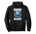 Pause Breathe Believe Floral Mindfulness Hoodie - Graphic Print Unisex - T-Shirt, Sweatshirt, Hoodie