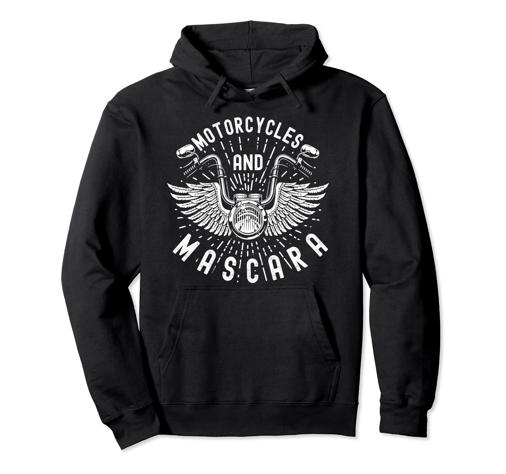 Motorcycles And Mascara Bikers Hoodie - Graphic Print for Adults - T-Shirt, Sweatshirt, Hoodie