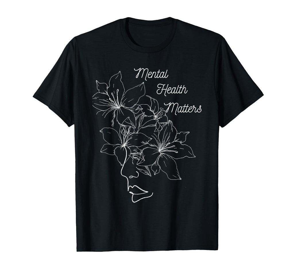 Mental Health Matters Self Care Grey T-Shirt - Minimalist Print for Adults - T-Shirt, Sweatshirt, Hoodie