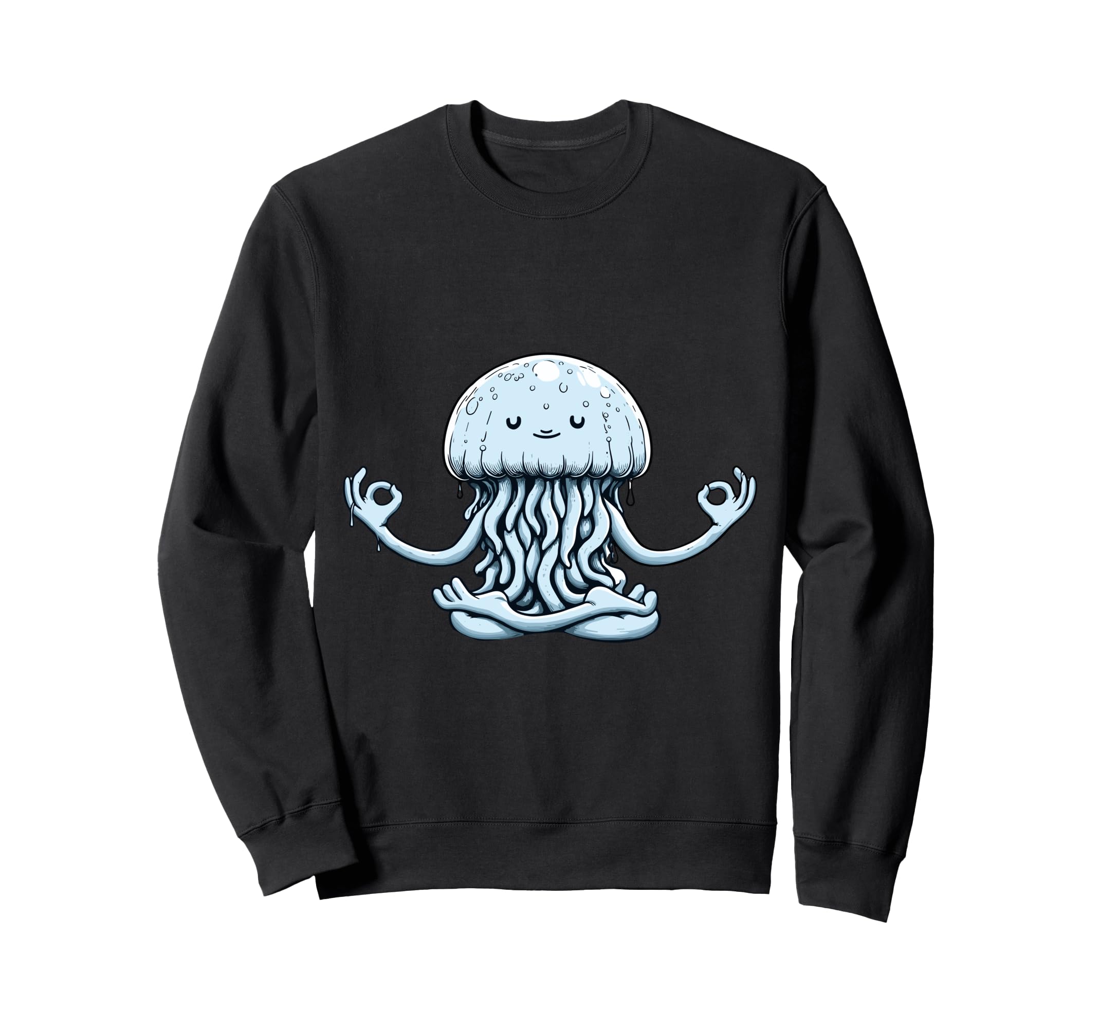 Meditation Jellyfish Yoga Pose Sweatshirt - Streetwear Style for Adults - T-Shirt, Sweatshirt, Hoodie
