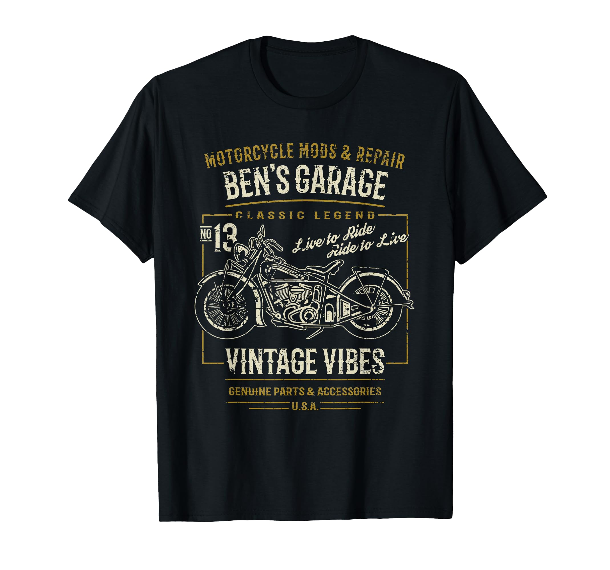 Bens Garage Motorcycle T-Shirt - Custom Art Print Men Women - T-Shirt, Sweatshirt, Hoodie