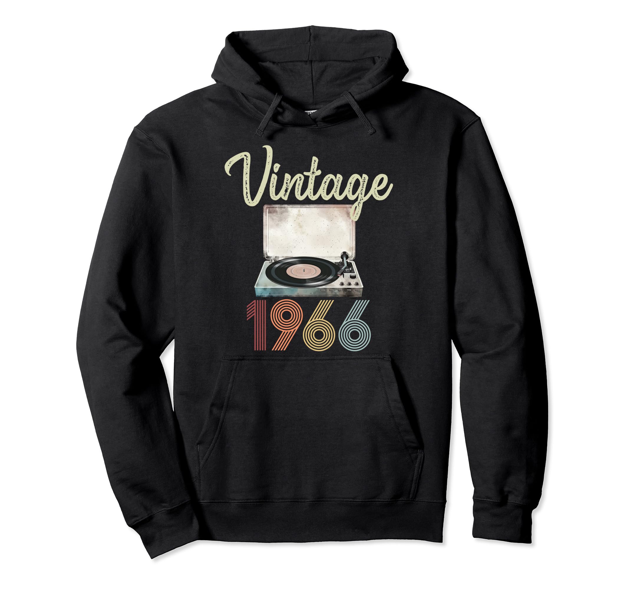 1966 Vinyl Record Player 58Th Birthday Bday Hoodie - Novelty Apparel Unisex - T-Shirt, Sweatshirt, Hoodie