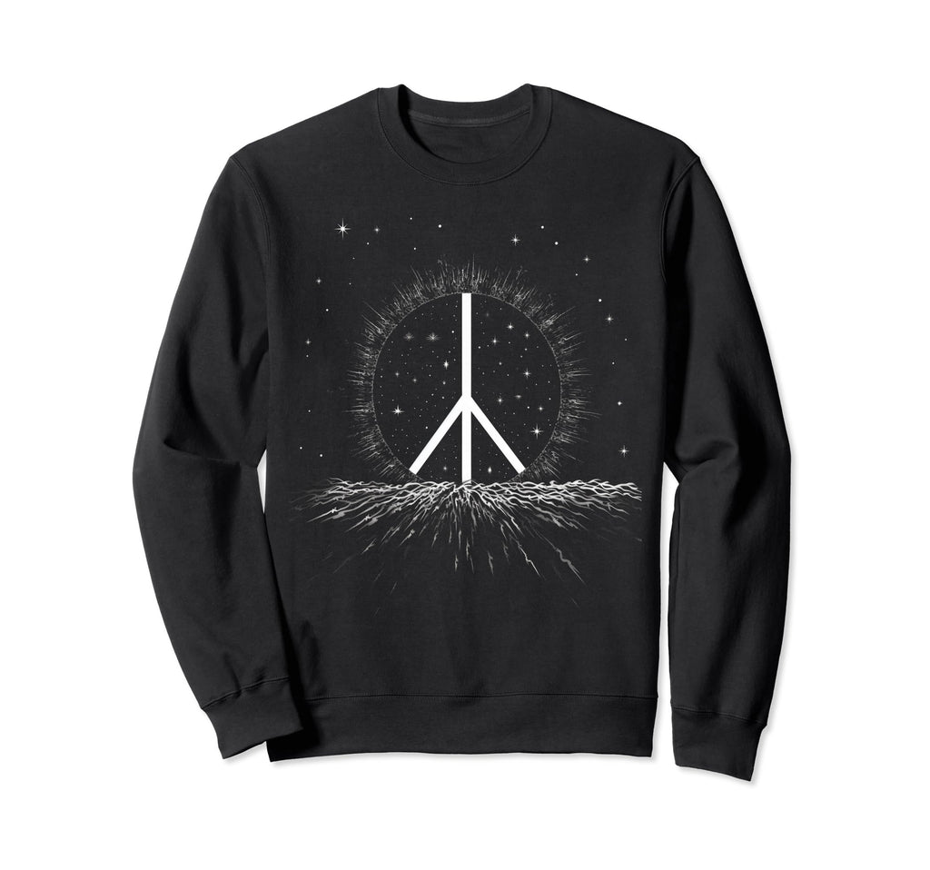 Peace Sign 70S Hippie Space Sweatshirt - Minimalist Print for Adults - T-Shirt, Sweatshirt, Hoodie