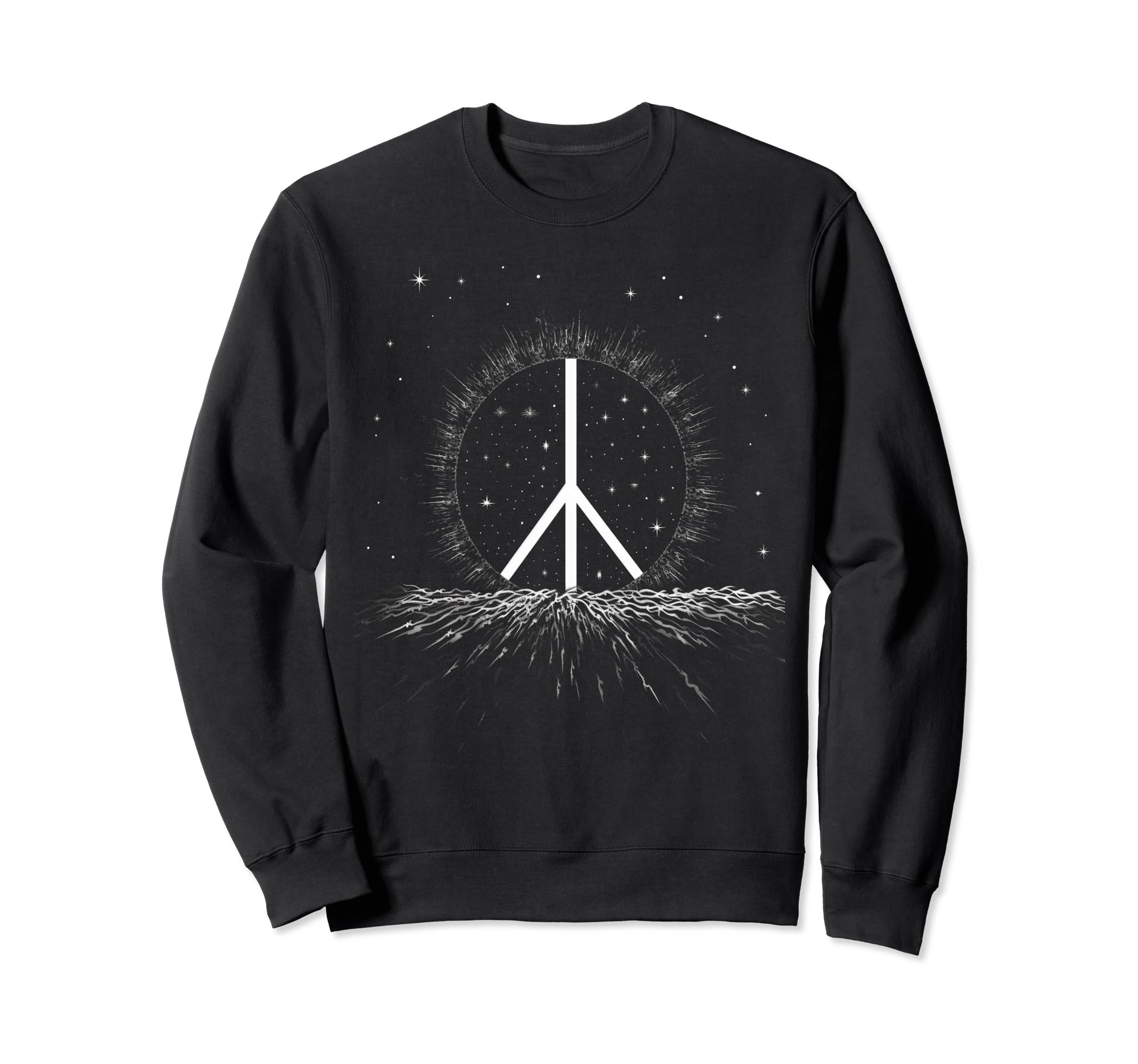Peace Sign 70S Hippie Space Sweatshirt - Minimalist Print for Adults - T-Shirt, Sweatshirt, Hoodie