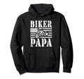 Papa Biker Papa Motorcycle Hoodie - Custom Art Print for Adults - T-Shirt, Sweatshirt, Hoodie