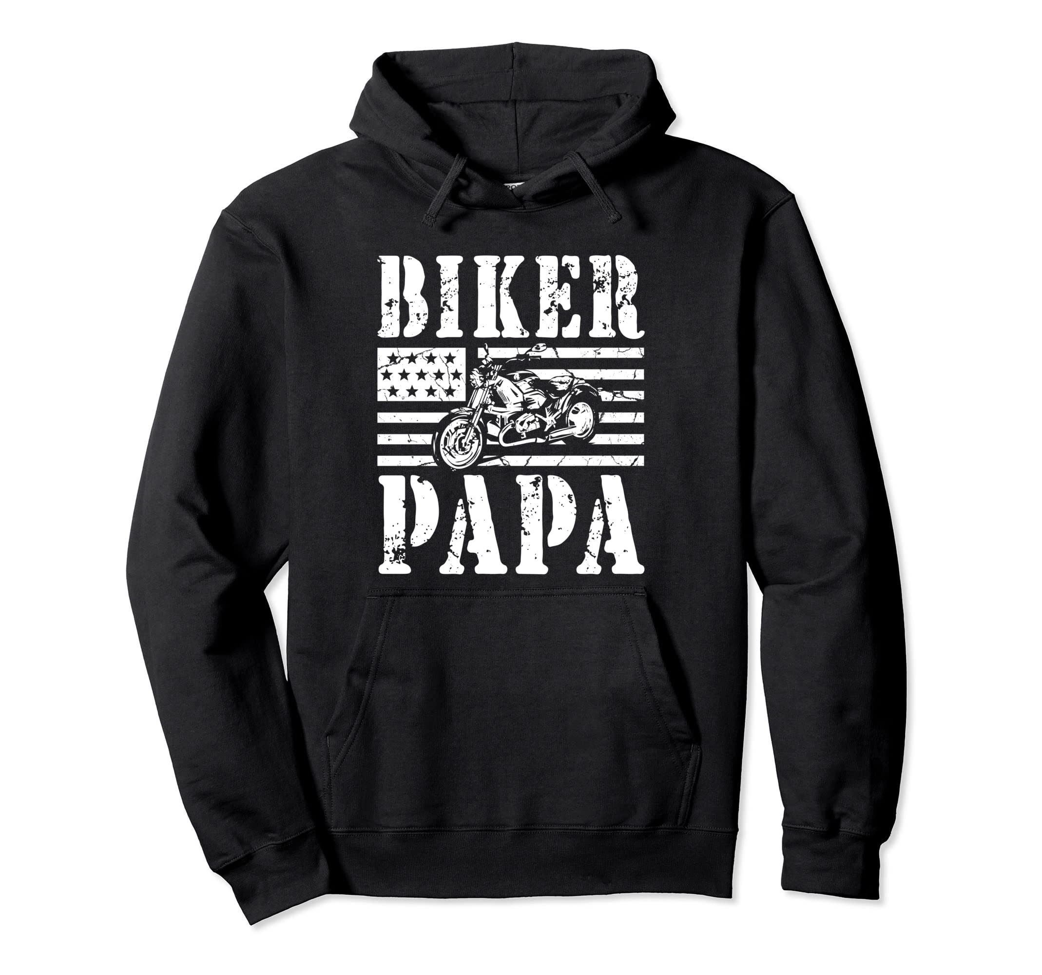 Papa Biker Papa Motorcycle Hoodie - Custom Art Print for Adults - T-Shirt, Sweatshirt, Hoodie