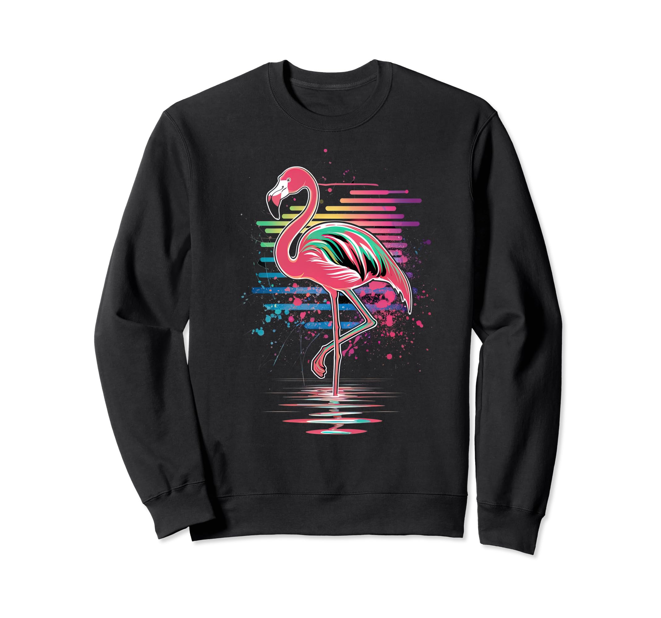Pop Art Flamingo Paint Dripping Sweatshirt - Custom Art Print for Adults - T-Shirt, Sweatshirt, Hoodie