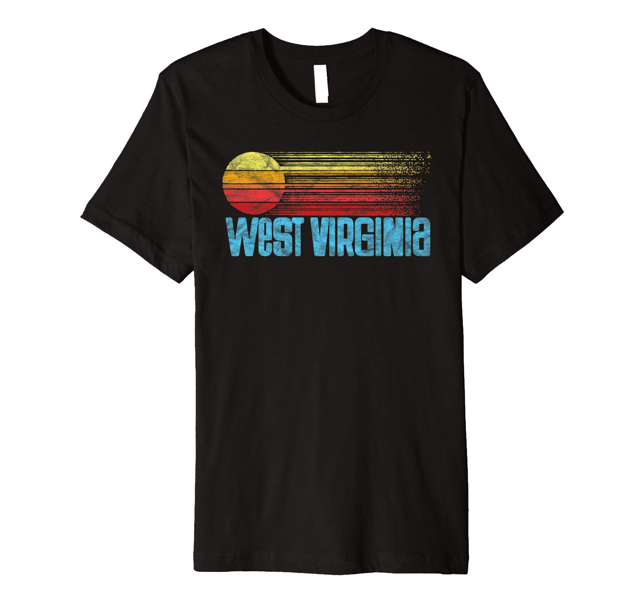 West Virginia Distressed Sun T-Shirt - Aesthetic Graphic for Adults - T-Shirt, Sweatshirt, Hoodie