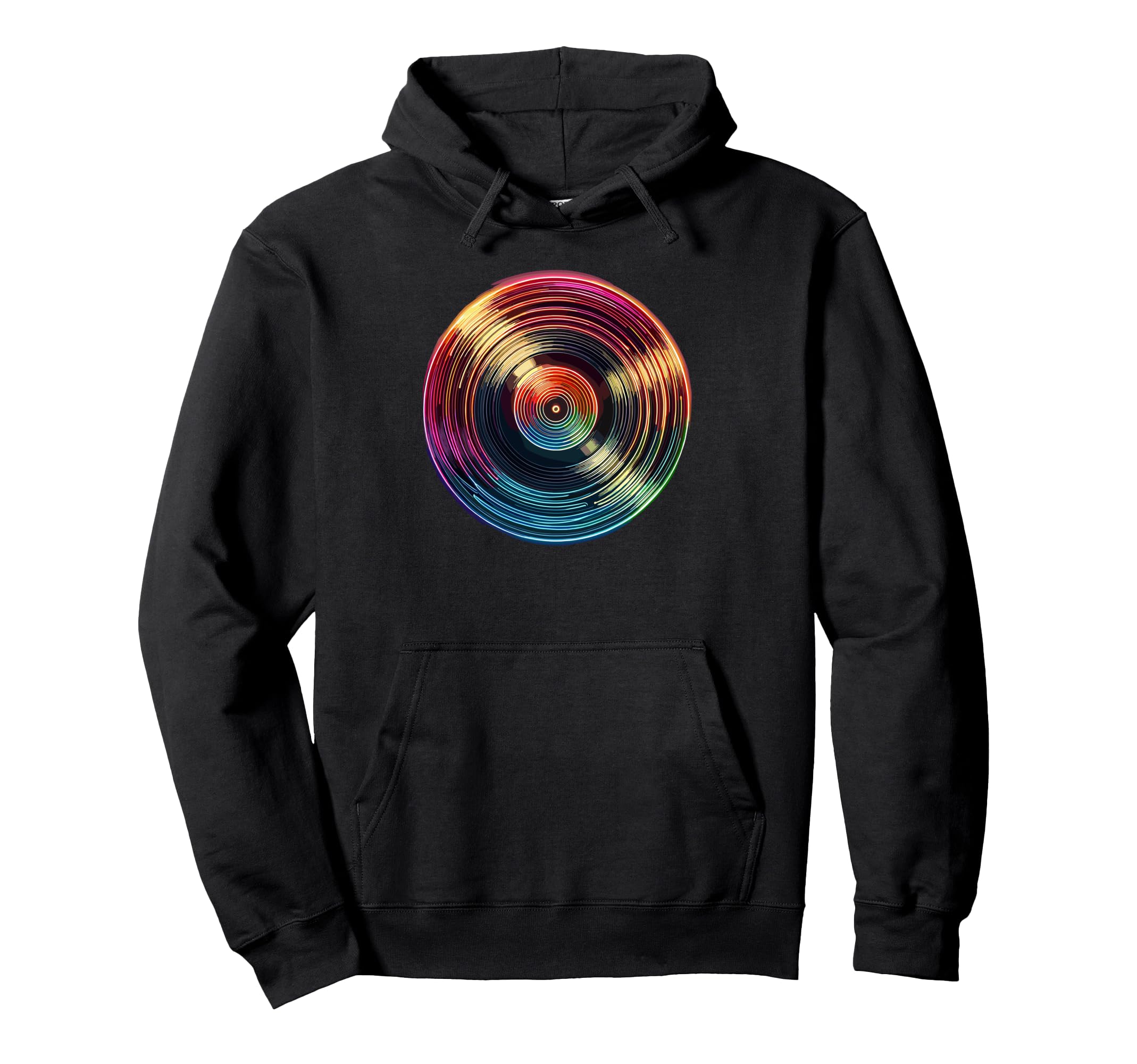 Vinyl Record Player Music Hoodie - Minimalist Print for Adults - T-Shirt, Sweatshirt, Hoodie