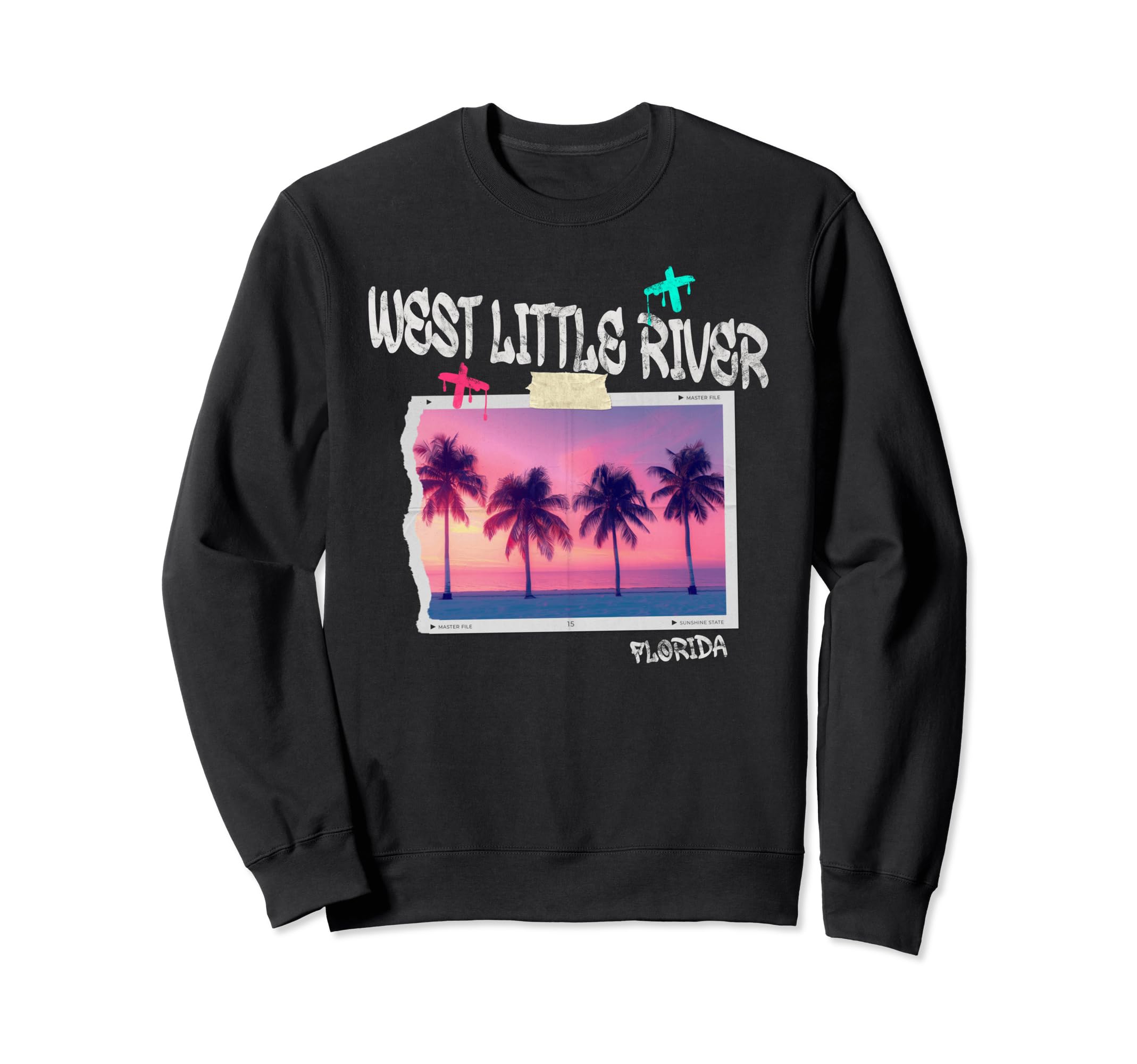West Little River Florida Surfer Sweatshirt - Custom Art Print Men Women - T-Shirt, Sweatshirt, Hoodie