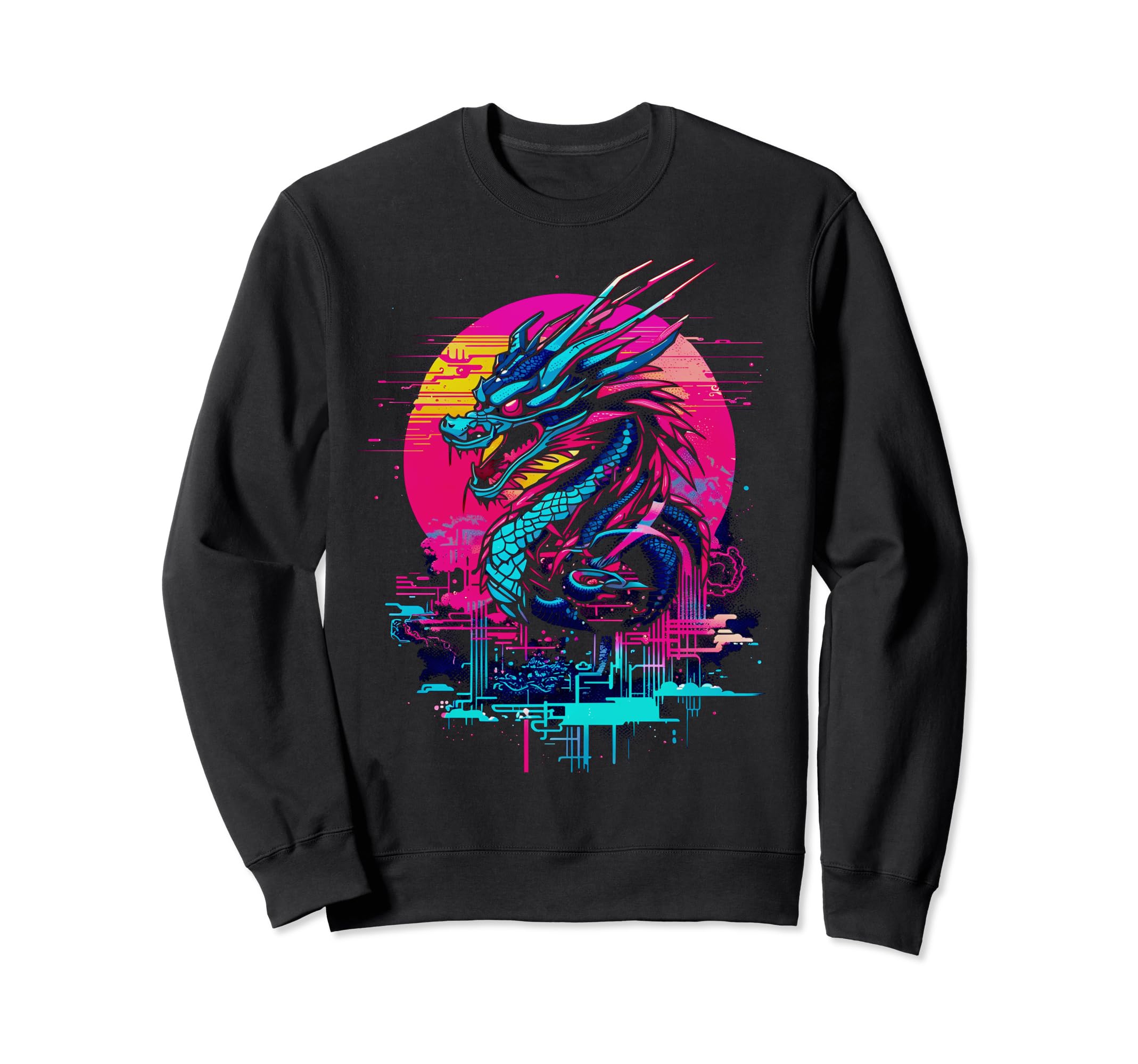 Cyberpunk Dragon Futuristic Sweatshirt - Streetwear Style for Adults - T-Shirt, Sweatshirt, Hoodie
