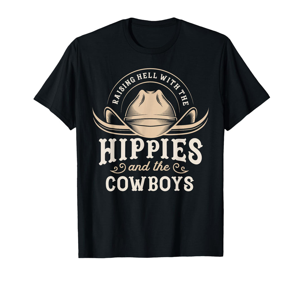 Hippies And Cowboys Cowgirls 70S T-Shirt - Custom Art Print Men Women - T-Shirt, Sweatshirt, Hoodie