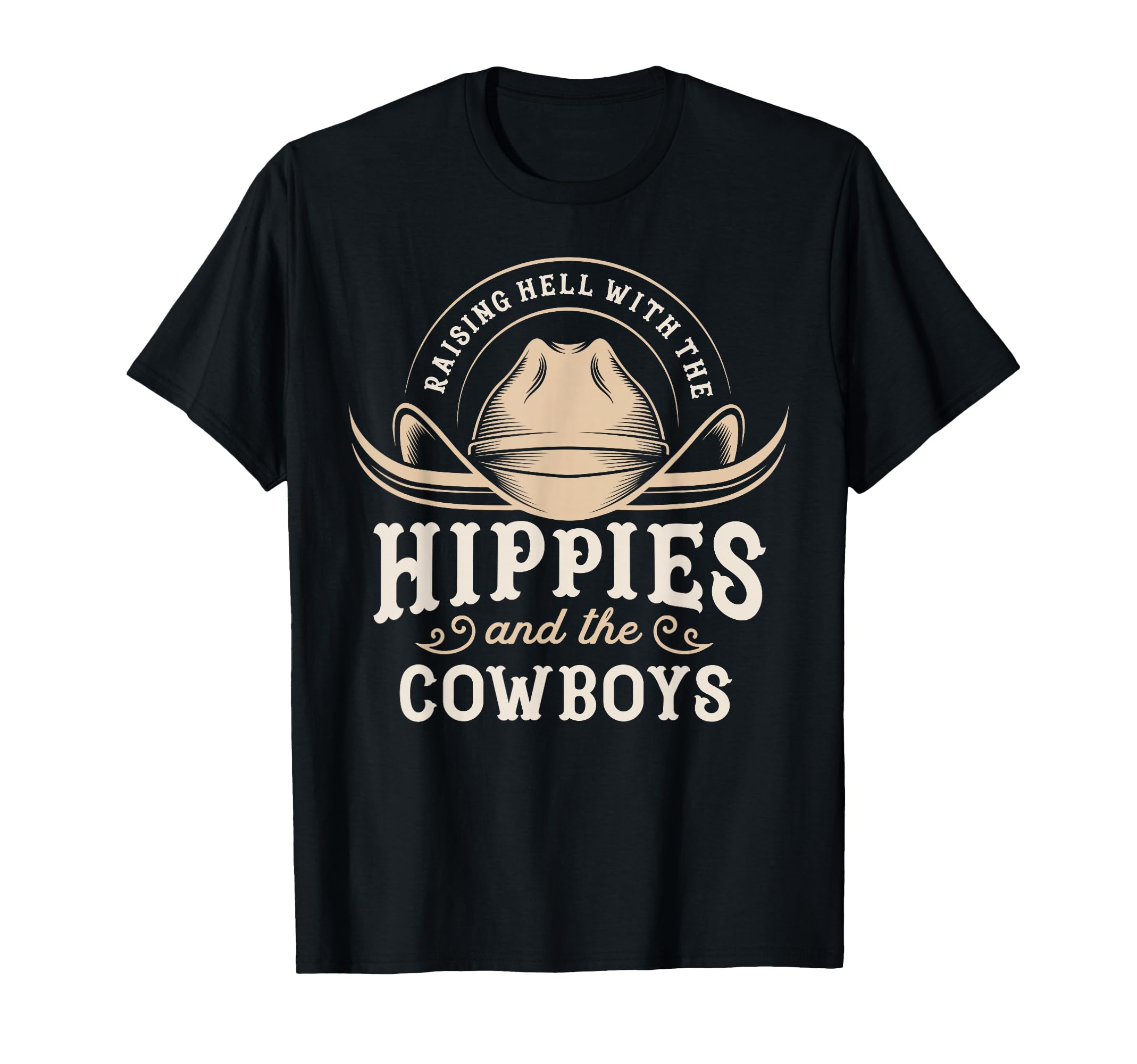 Hippies And Cowboys Cowgirls 70S T-Shirt - Custom Art Print Men Women - T-Shirt, Sweatshirt, Hoodie