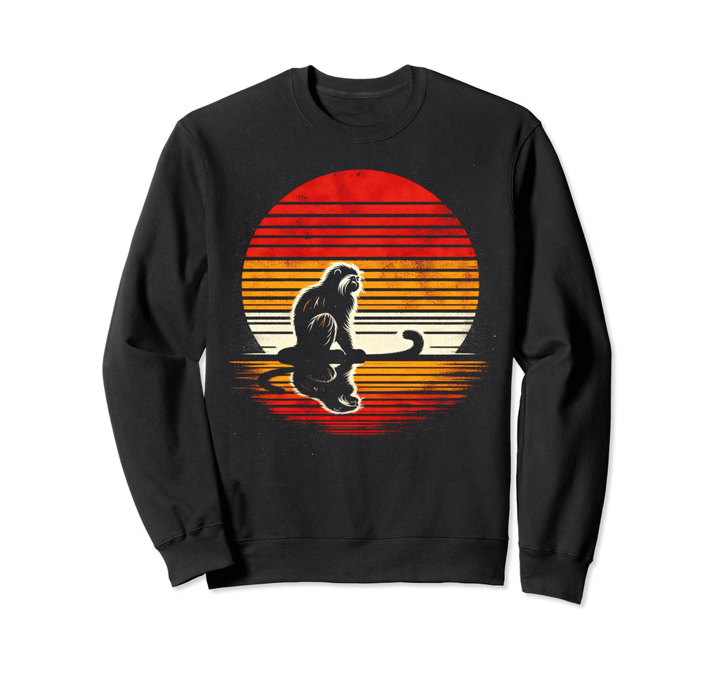 Tamarin Sunset Safari 70S Sweatshirt - Fun Novelty Design for Adults - T-Shirt, Sweatshirt, Hoodie