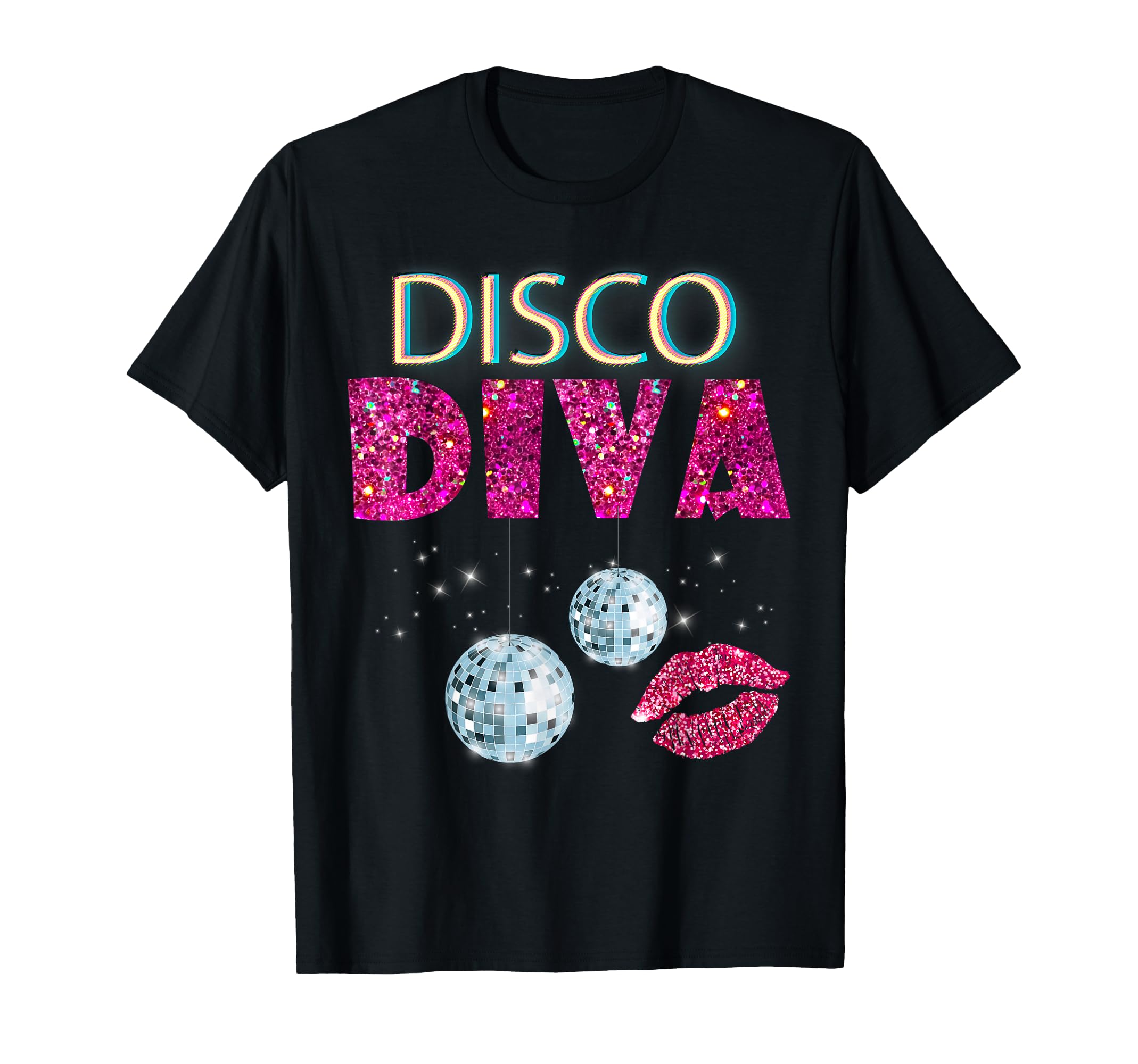 Disco Diva Ladies Disco Gold Ball T-Shirt - Trendy Graphic Men Women - T-Shirt, Sweatshirt, Hoodie