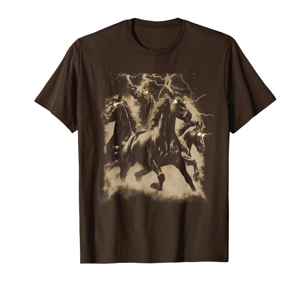 Horse Lightning 80S 90S Western Grunge T-Shirt - Unique Graphic for Adults - T-Shirt, Sweatshirt, Hoodie