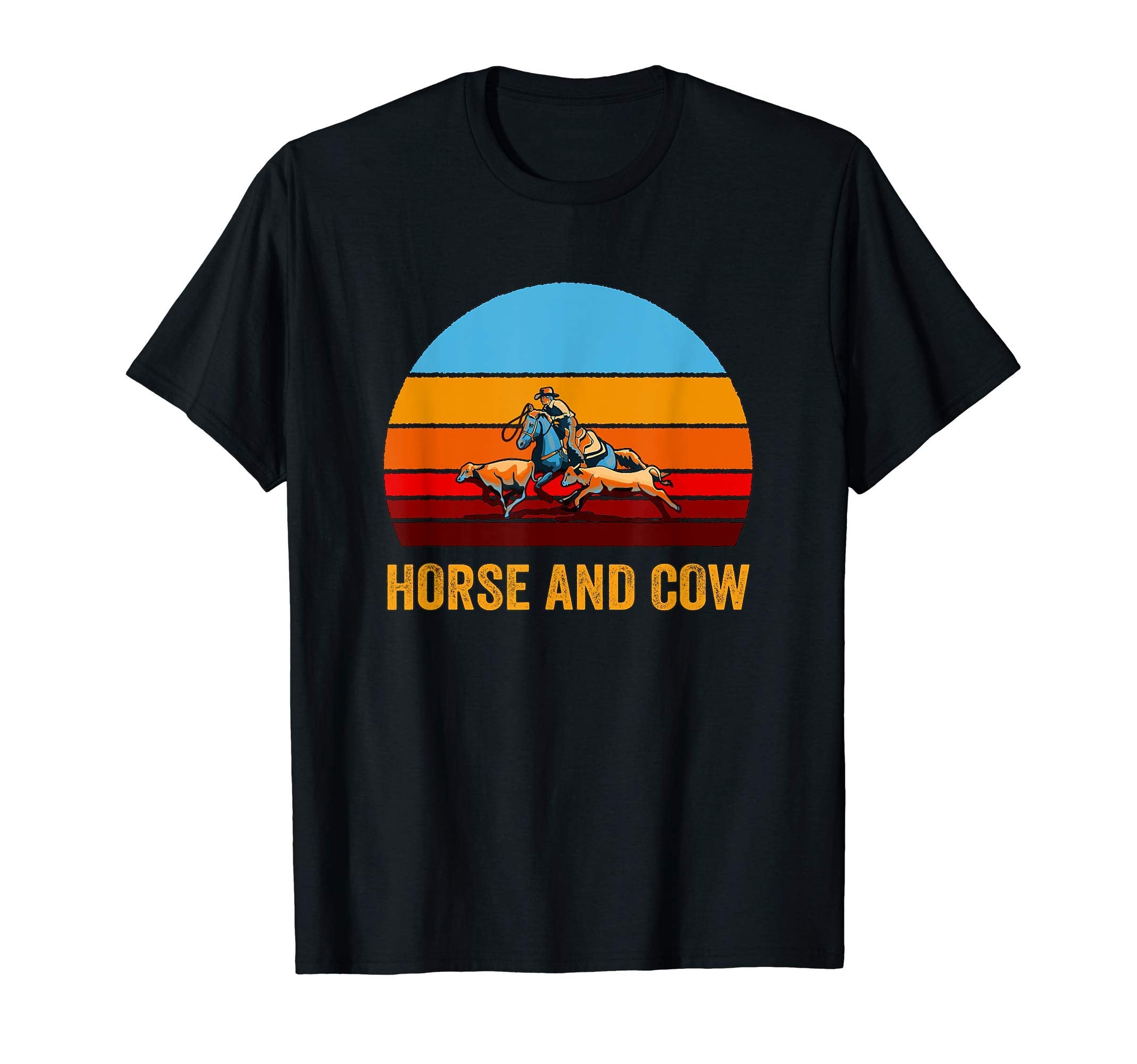 Sunset Calf Roping T-Shirt - Custom Art Print for Adults - T-Shirt, Sweatshirt, Hoodie