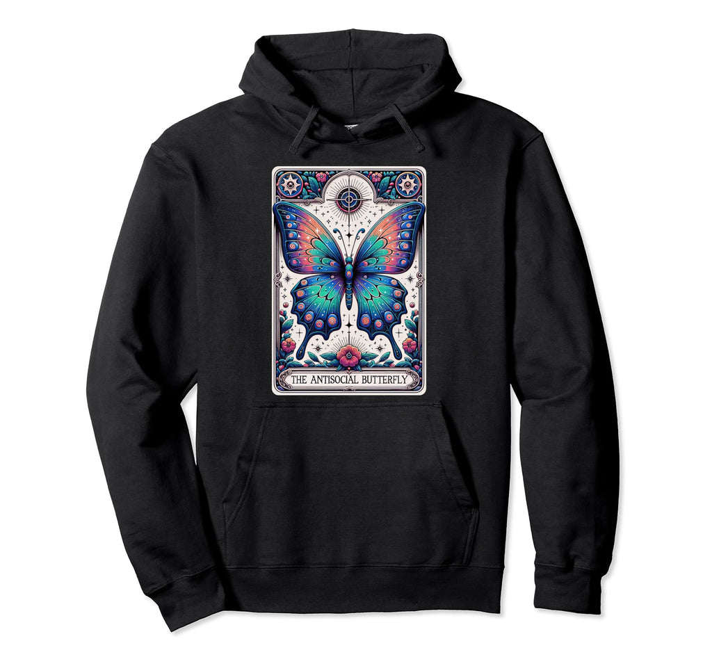 Funny Antisocial Butterfly Introvert Hoodie - Streetwear Style Men Women - T-Shirt, Sweatshirt, Hoodie