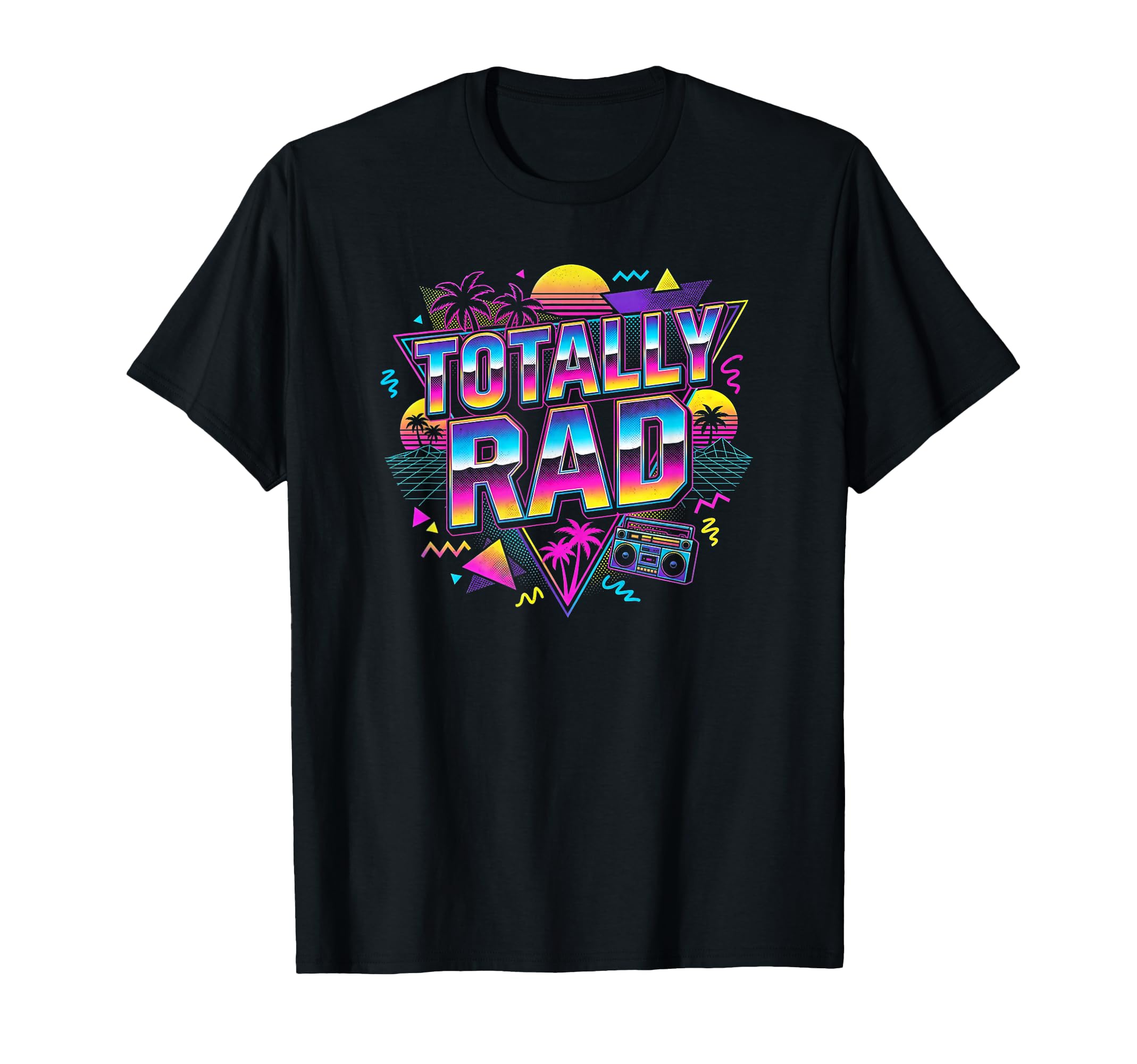 Totally Rad 80S 90S Miami Vibes Colorful T-Shirt - Trendy Graphic Unisex - T-Shirt, Sweatshirt, Hoodie
