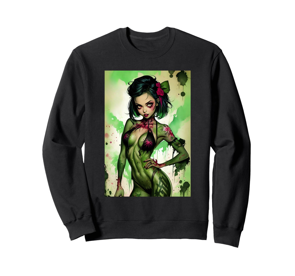 Zombie Pin Up Tattoos Halloween Sweatshirt - Novelty Apparel Men Women - T-Shirt, Sweatshirt, Hoodie