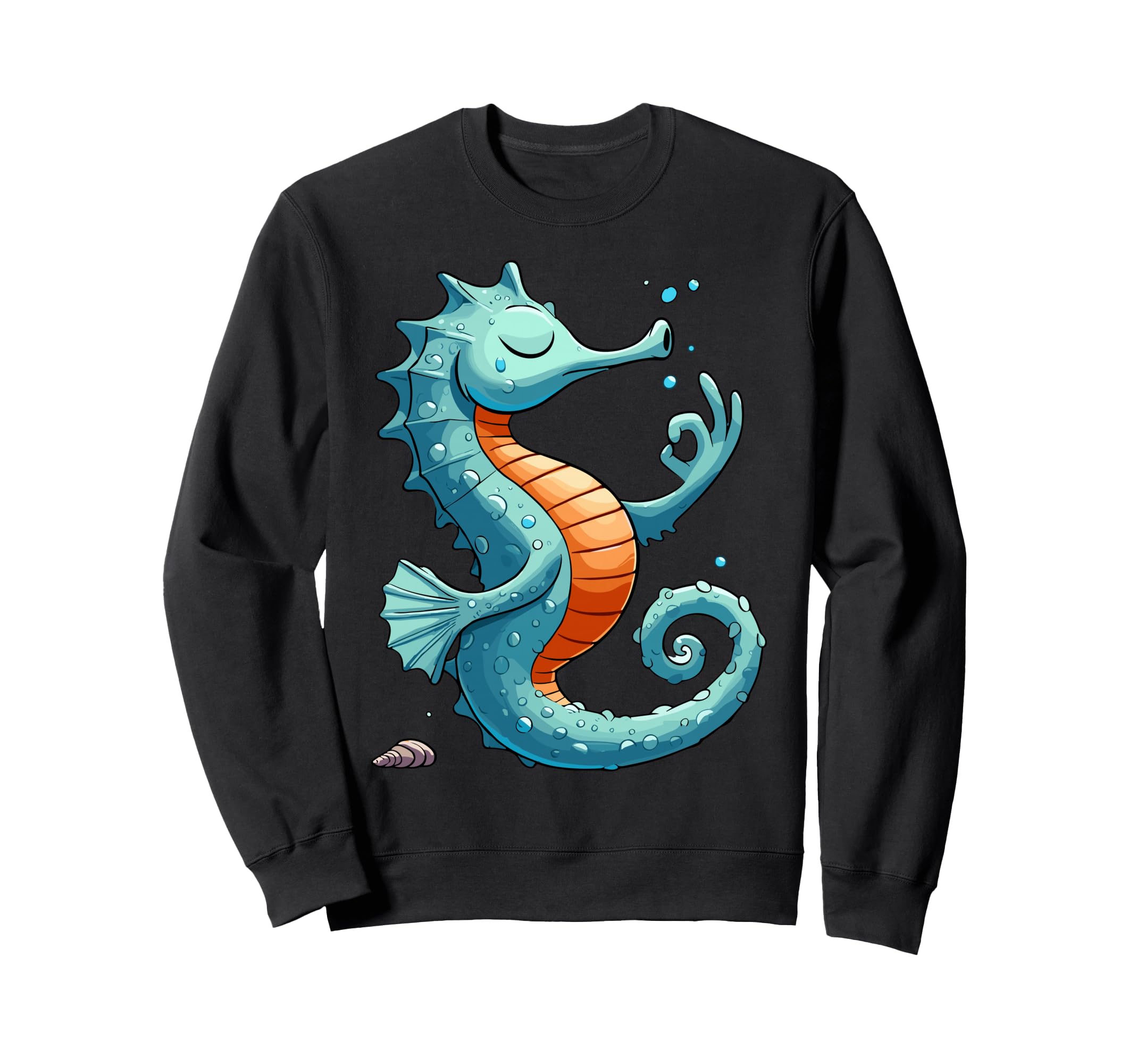 Meditation Seahorse Yoga Pose Sweatshirt - Casual Everyday Wear for Adults - T-Shirt, Sweatshirt, Hoodie