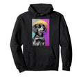 Funny Dog Bow Tie 80S Synthwave Hoodie - Streetwear Style Unisex - T-Shirt, Sweatshirt, Hoodie