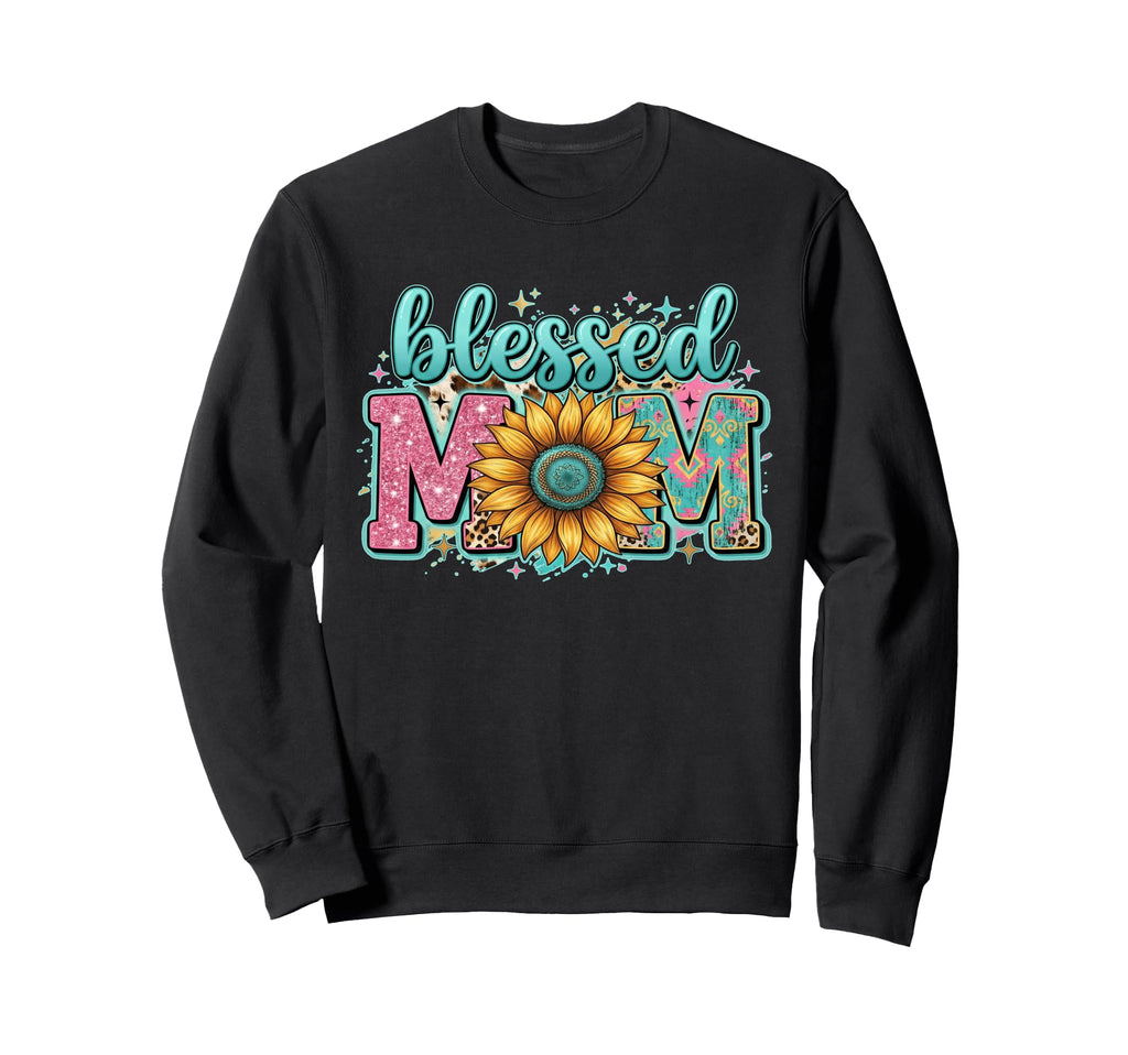 Blessed Mom Sunflower Western Boho Mama Sweatshirt - Graphic Print Unisex - T-Shirt, Sweatshirt, Hoodie