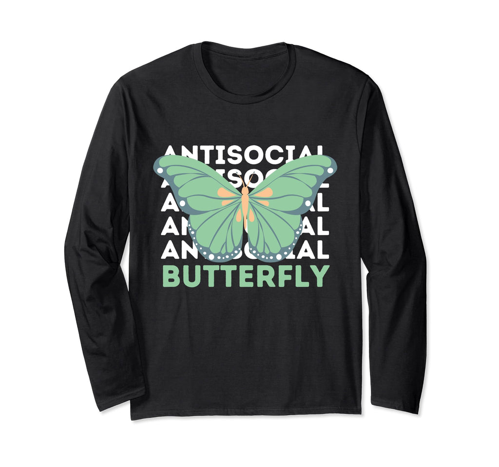 Anti Social Introvert Butterfly T-Shirt - Aesthetic Graphic Unisex - T-Shirt, Sweatshirt, Hoodie
