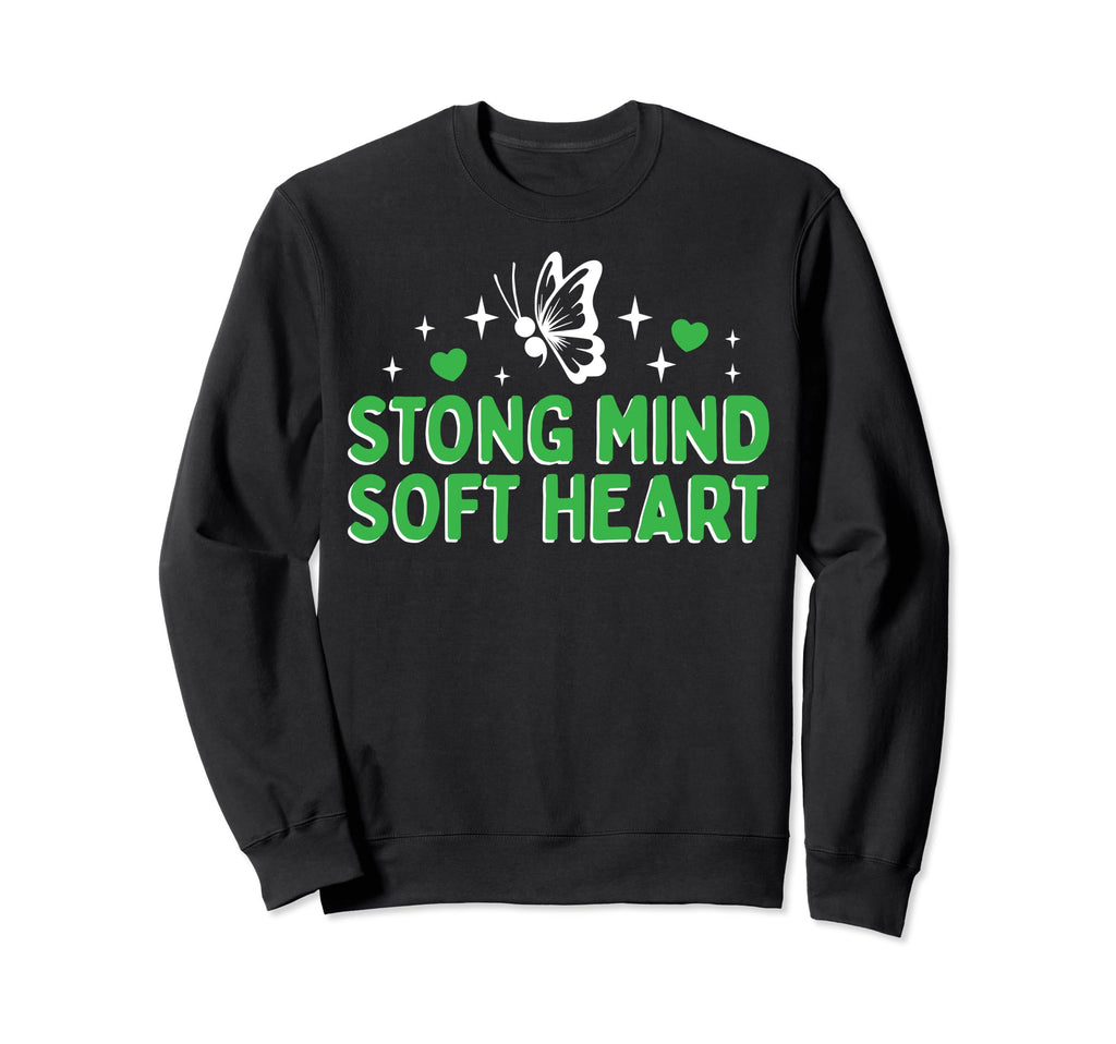 Strong Mind Soft Heart Depression Sweatshirt - Minimalist Print for Adults - T-Shirt, Sweatshirt, Hoodie