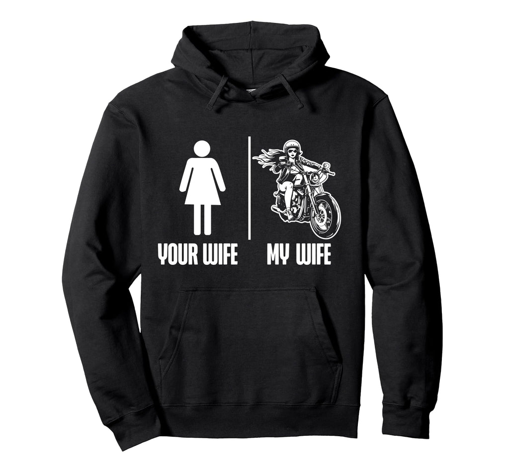 Motorcycle Biker Wife Marriage Wedding Hoodie - Custom Art Print Men Women - T-Shirt, Sweatshirt, Hoodie