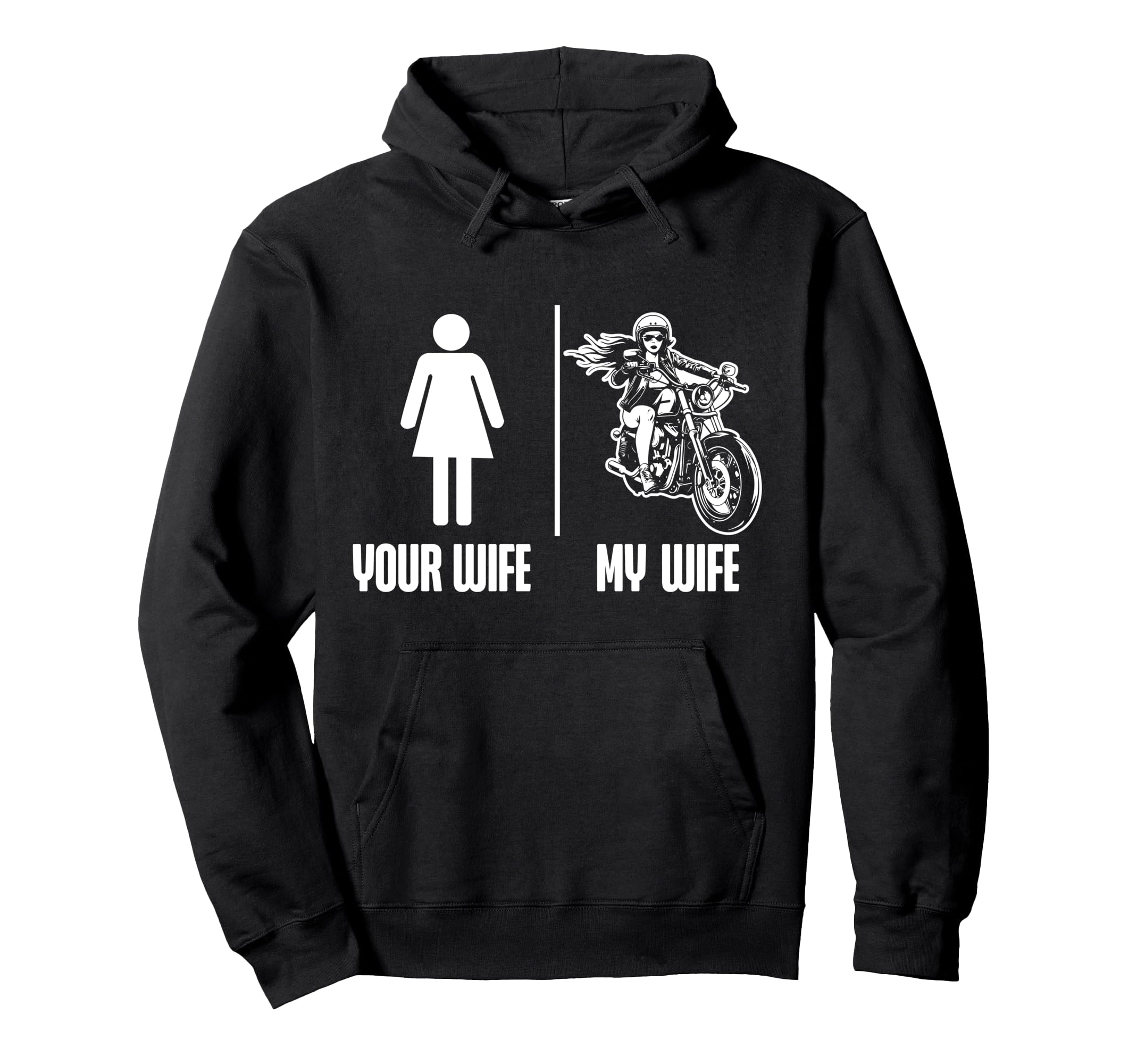 Motorcycle Biker Wife Marriage Wedding Hoodie - Custom Art Print Men Women - T-Shirt, Sweatshirt, Hoodie