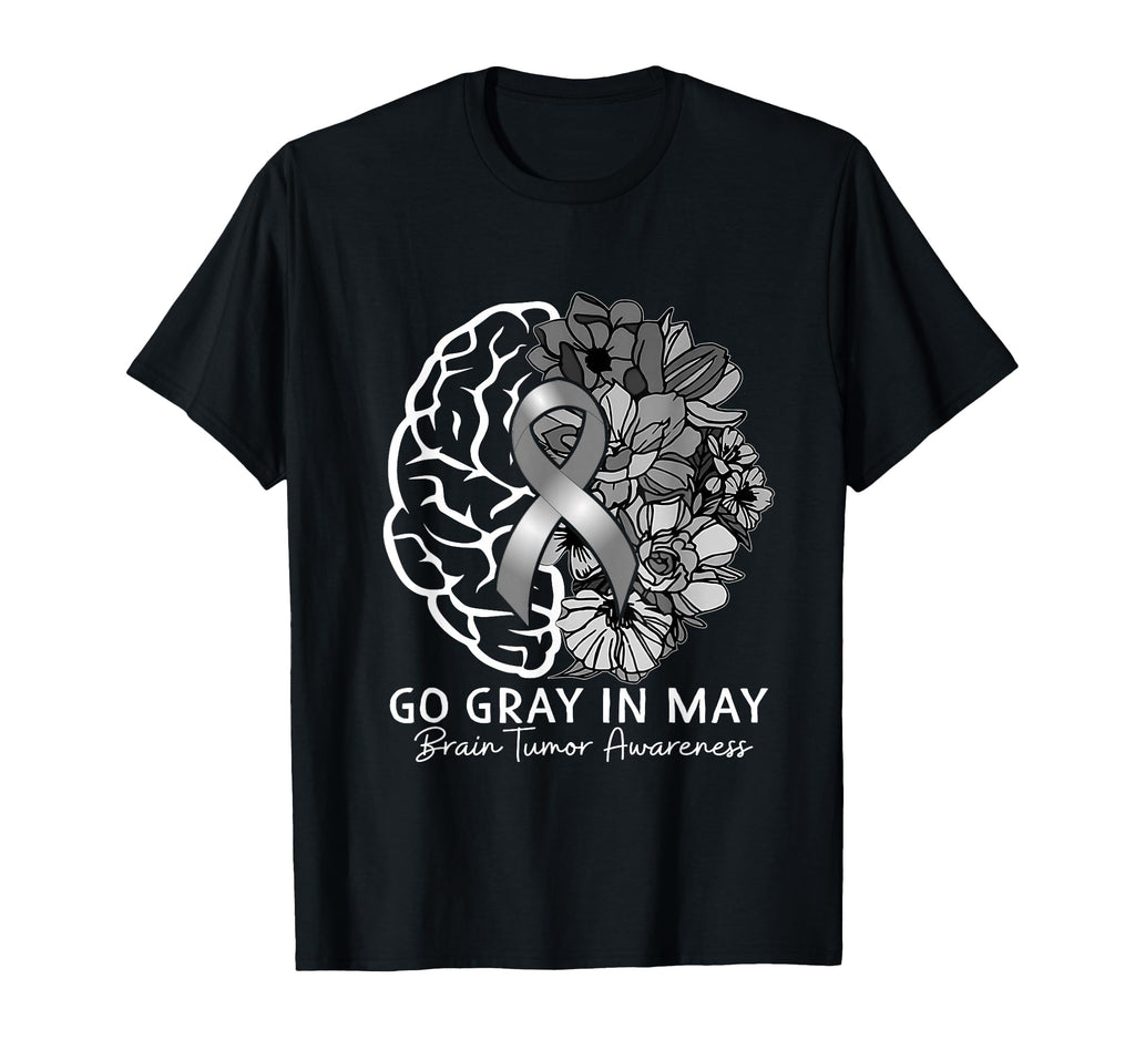 Brain Tumor Awareness Wear Gray May T-Shirt - Aesthetic Graphic for Adults - T-Shirt, Sweatshirt, Hoodie