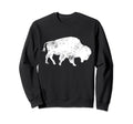 Buffalo Bison Distressed Bison Sweatshirt - Unique Graphic Men Women - T-Shirt, Sweatshirt, Hoodie