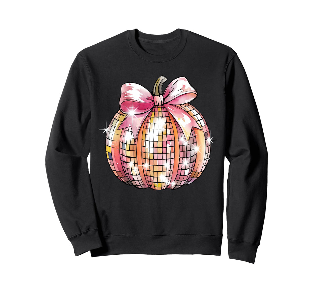 Coquette Disco Ball Pumpkin Fall Sweatshirt - Trendy Graphic Men Women - T-Shirt, Sweatshirt, Hoodie