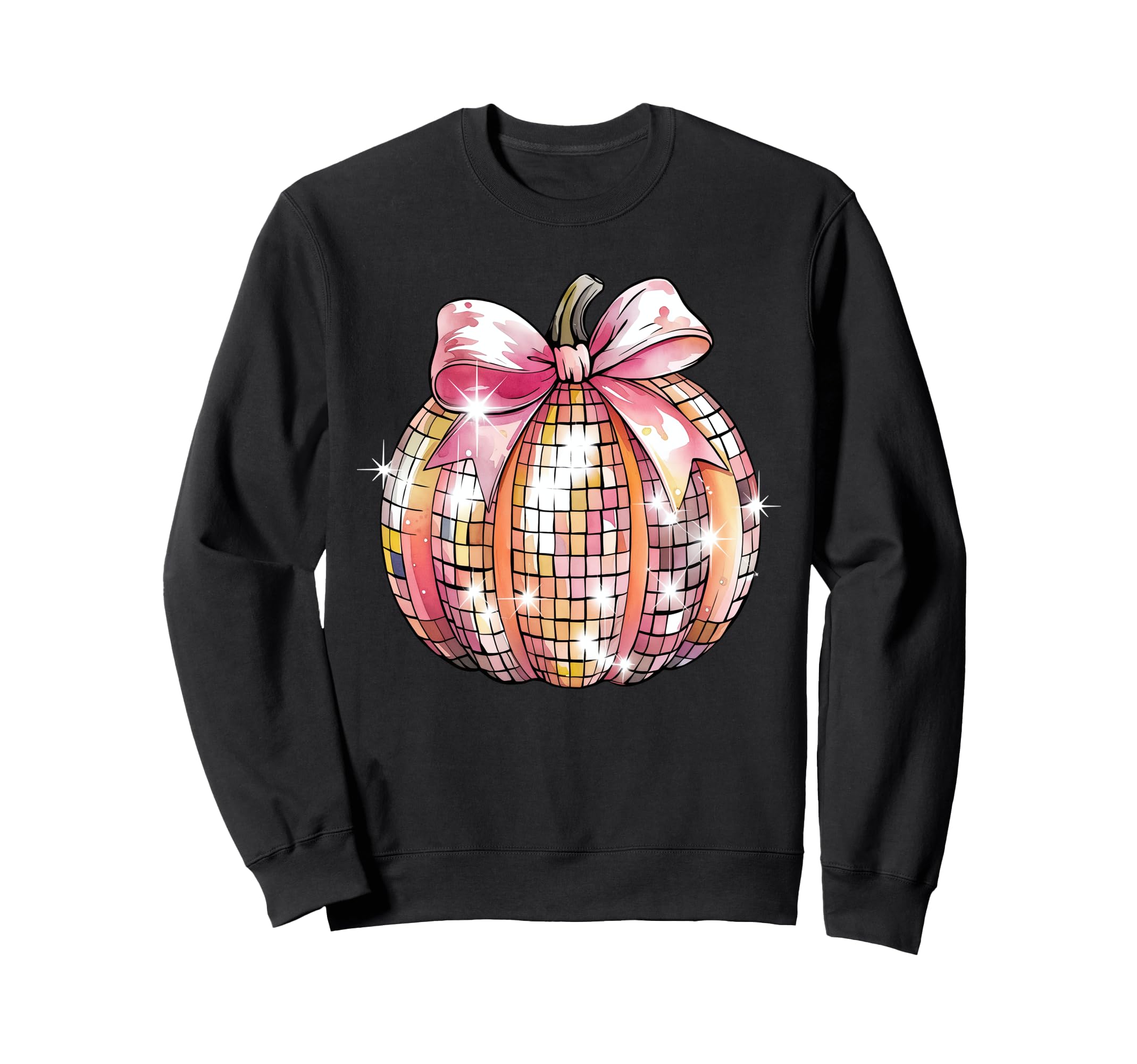 Coquette Disco Ball Pumpkin Fall Sweatshirt - Trendy Graphic Men Women - T-Shirt, Sweatshirt, Hoodie