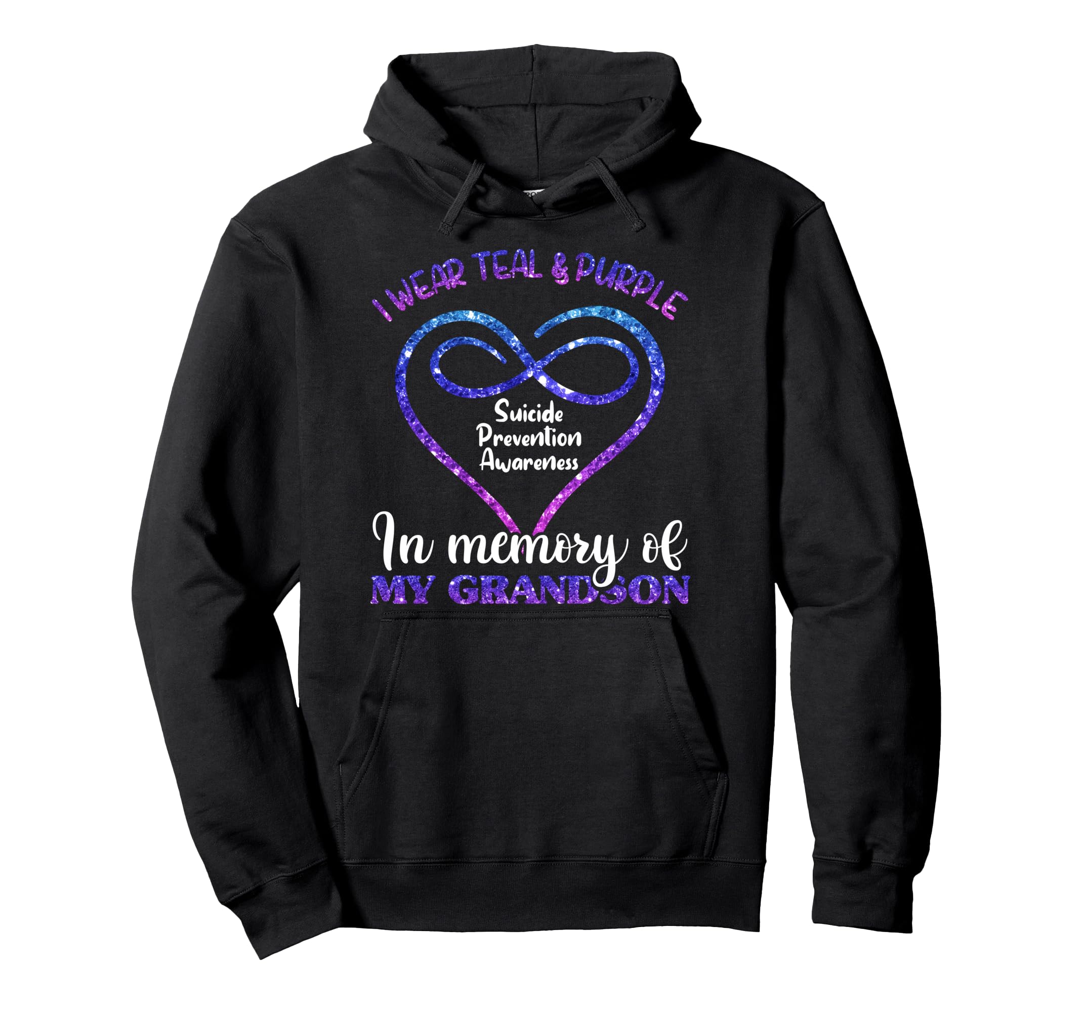 Suicide Prevention Teal Purple Memory Hoodie - Custom Art Print Men Women - T-Shirt, Sweatshirt, Hoodie