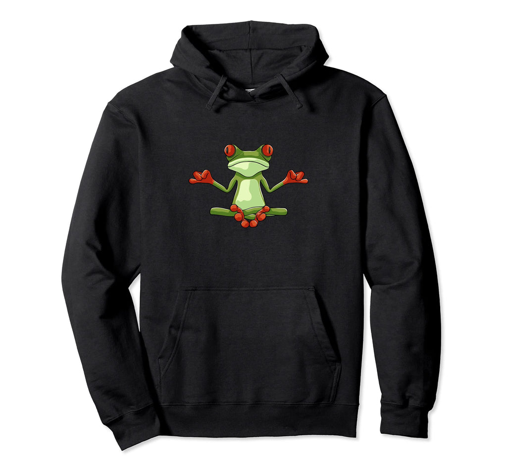 Meditation Zen Frog Yoga Pose Hoodie - Custom Art Print Men Women - T-Shirt, Sweatshirt, Hoodie