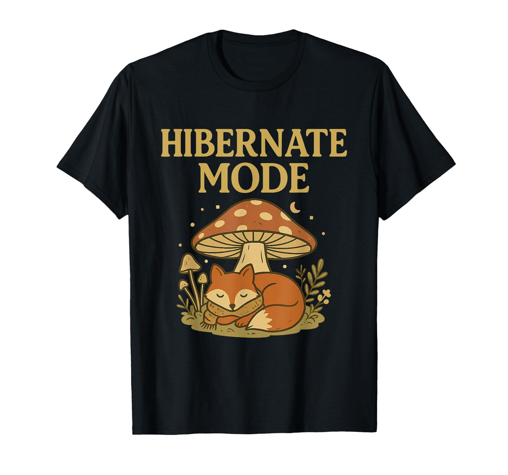 Hibernate Mode Fox Self Care Winter T-Shirt - Custom Art Print for Adults - T-Shirt, Sweatshirt, Hoodie