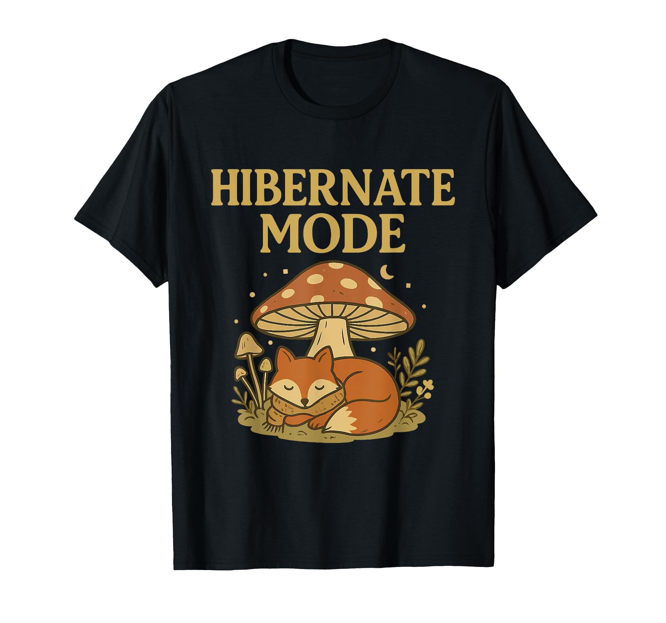 Hibernate Mode Fox Self Care Winter T-Shirt - Custom Art Print for Adults - T-Shirt, Sweatshirt, Hoodie