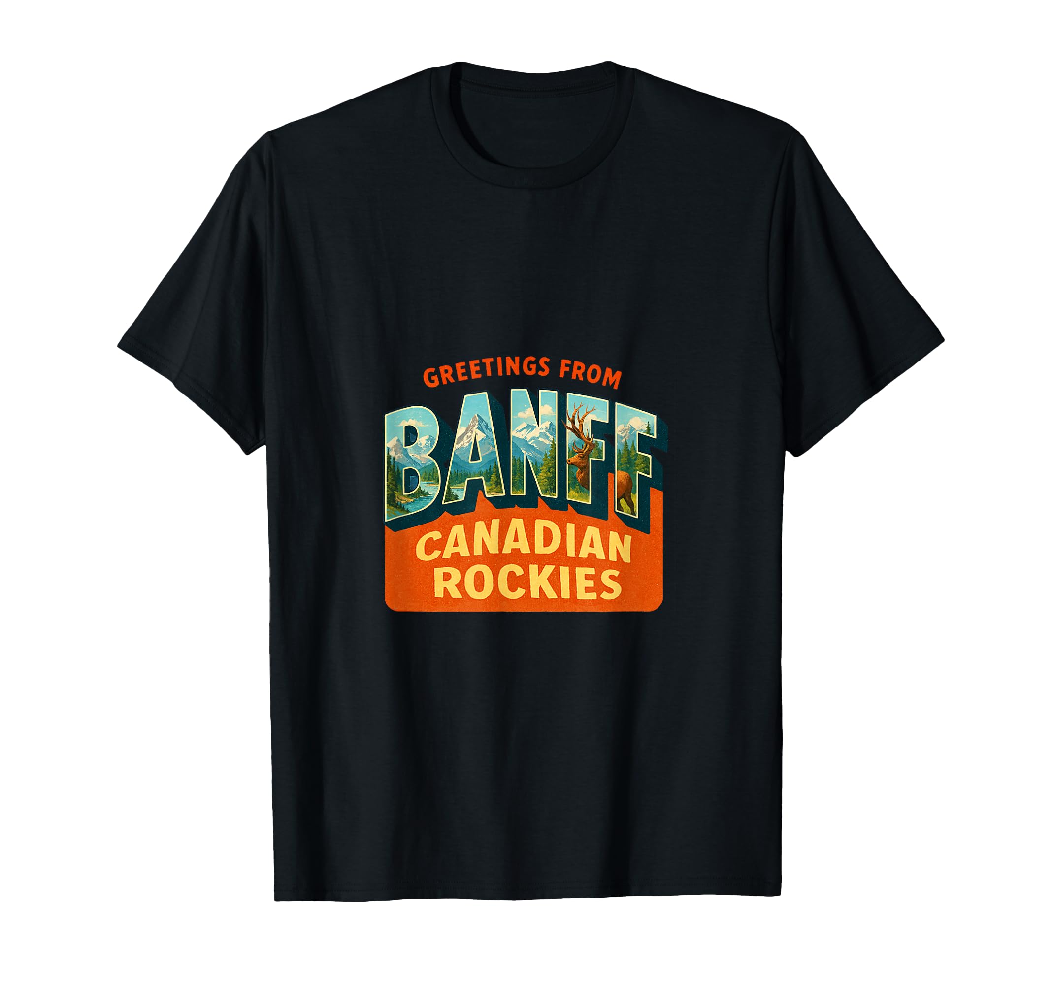 Banff Travel Postcard Canadian T-Shirt - Custom Art Print for Adults - T-Shirt, Sweatshirt, Hoodie
