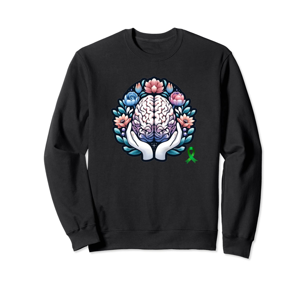 May We Wear Green Ribbon Mental Health Sweatshirt - Graphic Print Unisex - T-Shirt, Sweatshirt, Hoodie
