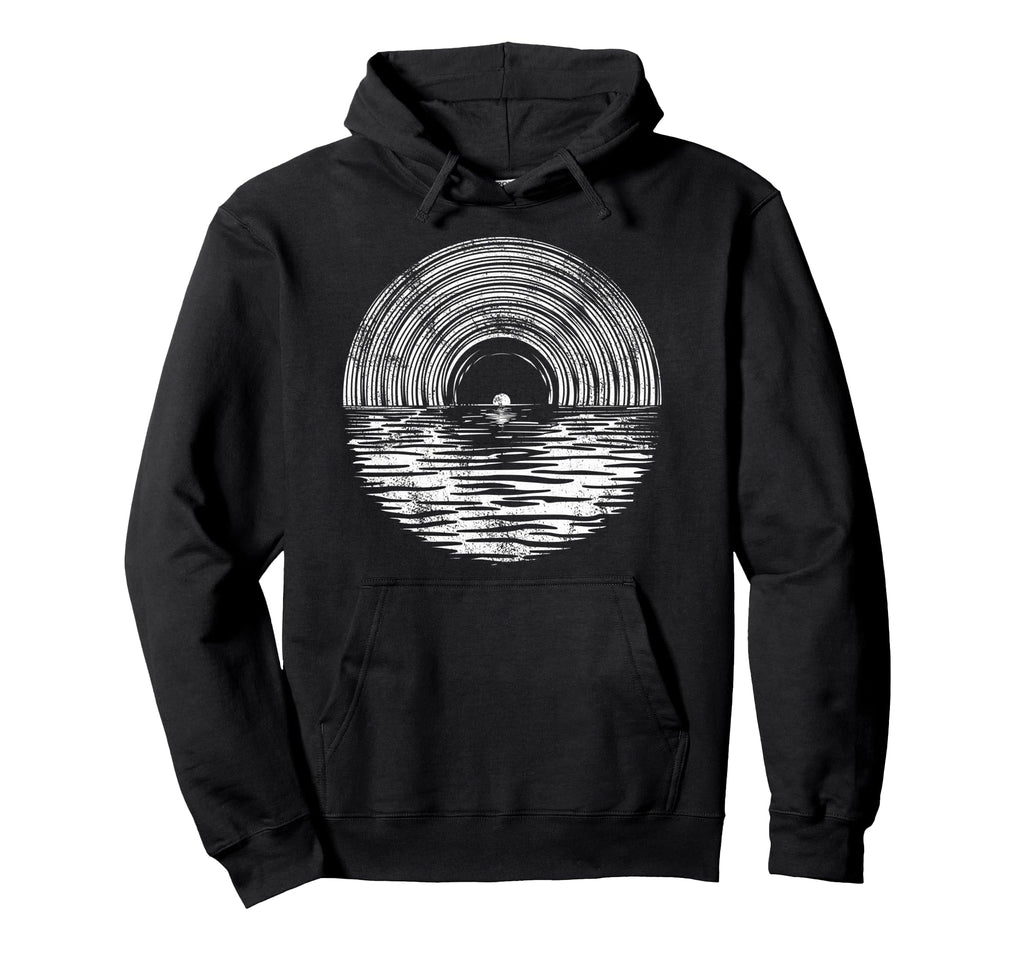 Vinyl Record Moon Music Lovers And Hoodie - Graphic Print for Adults - T-Shirt, Sweatshirt, Hoodie