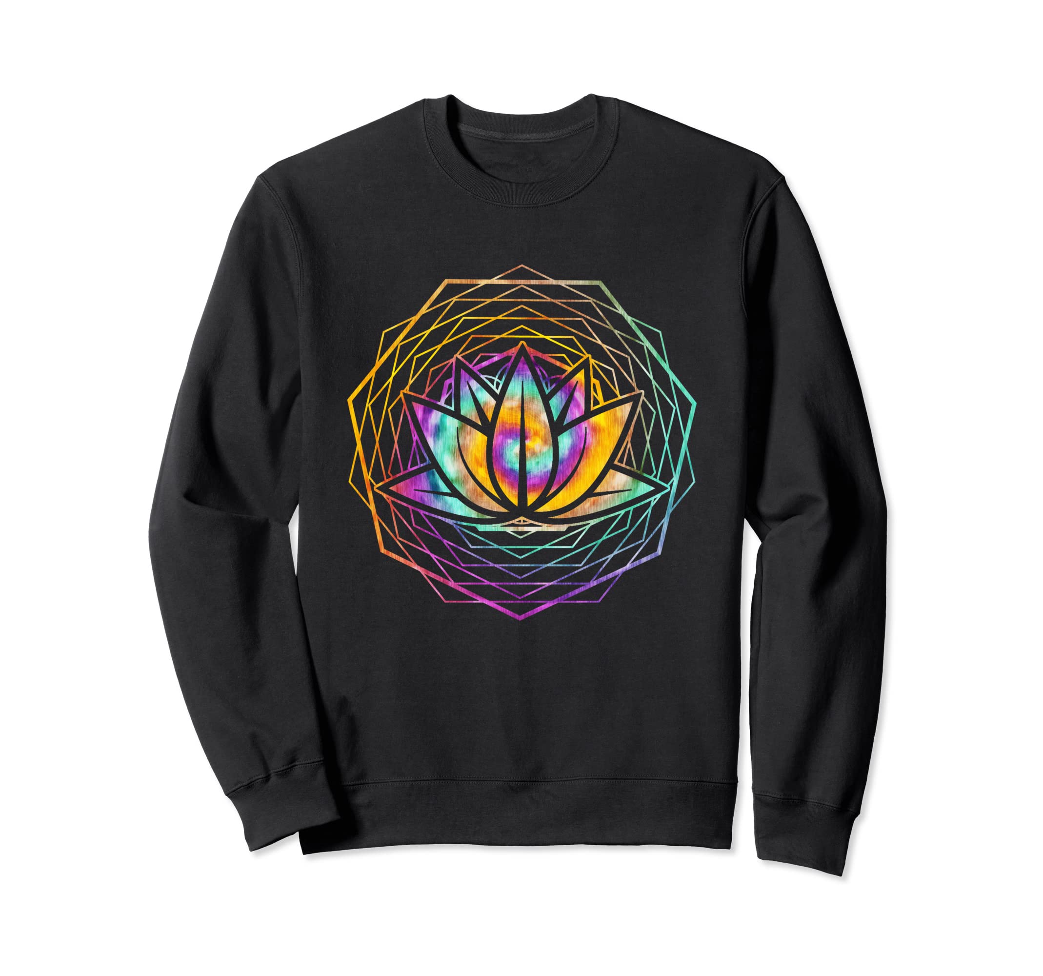 Lotus Flower Colorful Geometry Mandala Sweatshirt - Trendy Graphic Unisex - T-Shirt, Sweatshirt, Hoodie