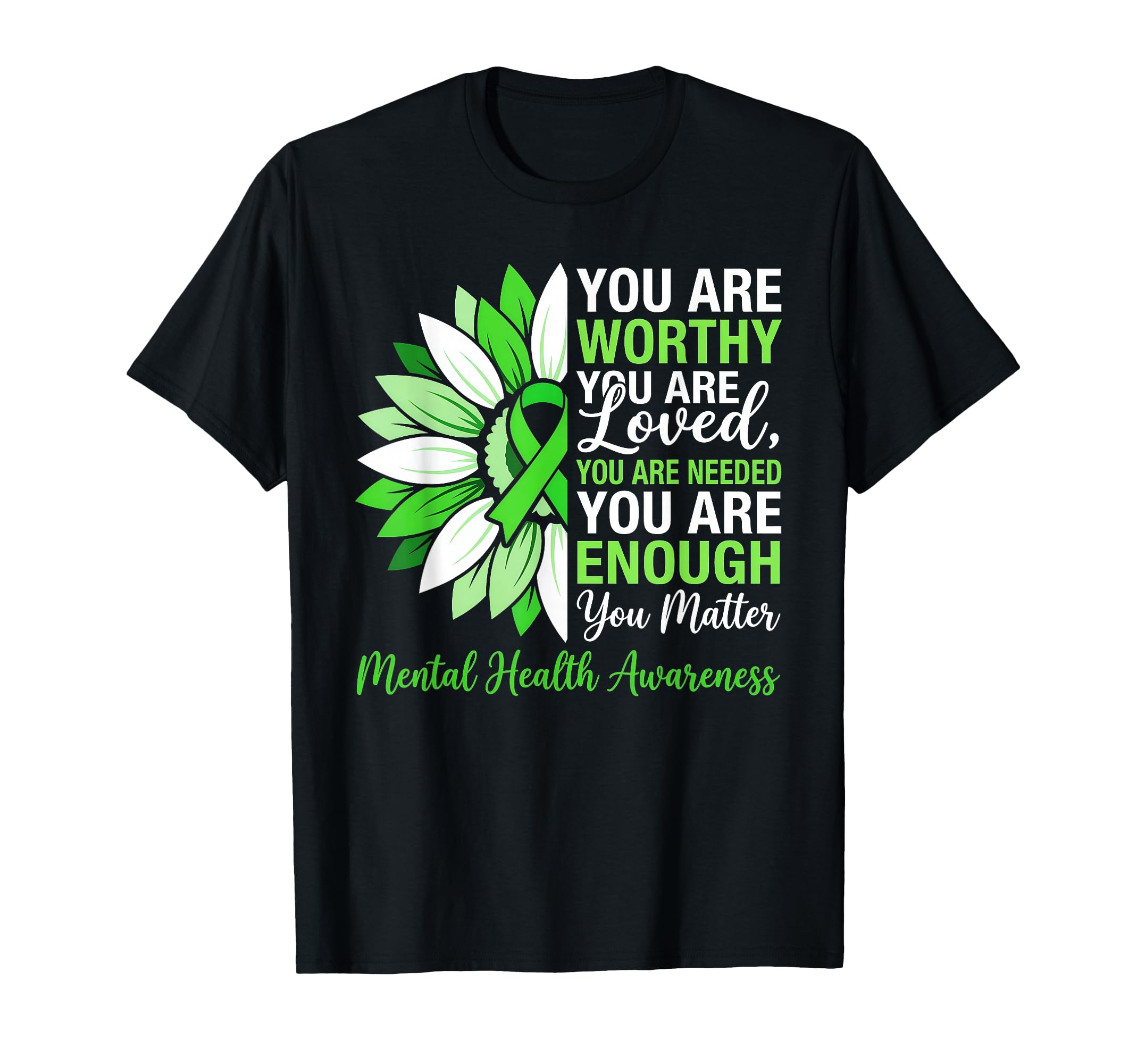 Sunflower Green Mental Health Matters T-Shirt - Unique Graphic for Adults - T-Shirt, Sweatshirt, Hoodie